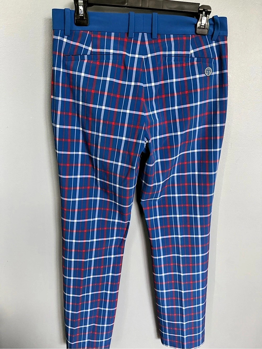 Tory Sport Women's Plaid Skinny Pants Blue & Red Size 4 Like New